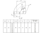 Отвод стальной 90-2-133х3,5-Ст.20 ГОСТ 17375-2001 бесшовный крутоизогнутый